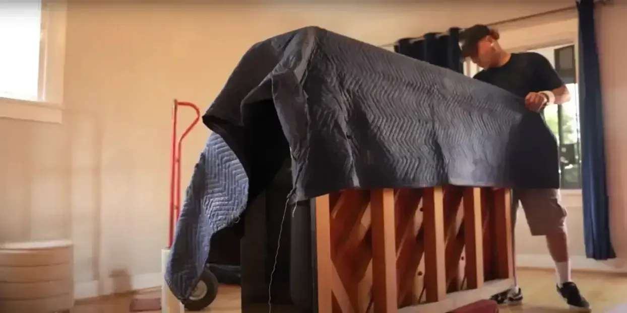 Professional movers carrying boxes
